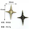 Broche Unisex Estrella Cruzada Ropa Bolsa Joyería con Hebilla Dorada Pin Esquina de Cuello Decoración Pin de Cuatro Hombres Estrella