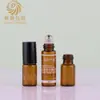 En Stock Marrón Transparente 5ml Botella Roller para Aceites Esenciales, Roll-On de Vidrio 3ml Botella de Vidrio para Perfume, Botella Dispensadora Cosmética