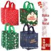 Bolsa de Mão Não Tecida Transfronteiriça com Logotipo Impresso Embalagem de Presente de Natal Bolsa para Doces e Lanches Venda por Atacado Personalização