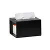 Caja de Pañuelos de Metal Negro de Alta Gama para Restaurantes, Restaurantes de Hot Pot y Puestos de Barbacoa, Sencilla y Conveniente, Personalizable con Logo