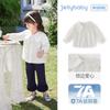 Camisa Branca de Princesa Infantil, Blusa de Outono para Bebê, Cardigã Francês de Manga Longa com Gola Boneca para Menina de 5 Anos