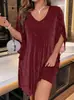 Vestido Elegante para Eventos Sociais Feminino Plus Size com Decote V e Mangas Divididas Ajuste na Cintura Amazon Europeu e Americano Cruzado Primavera e Verão 2026