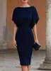 2026 Nuevo Modelo de Vestido Bodycon Elegante Ajustado con Cuello de Campana para Comercio Exterior Transfronterizo Europeo y Americano de Amazon