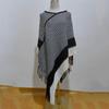 Chal étnico europeo y americano con borlas exteriores para figura, suéter pulóver de combinación de colores personalizados, temperamento, capa larga de otoño.