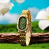 Venta Caliente Dama Elegante Incrustaciones de Pedrería Oval Pequeño Moderno Acero Inoxidable Banda Banda Ligero Lujo Reloj Femenino Comercio Exterior Transmisión en Vivo Mercancía