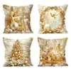 Capa de Almofada de Natal Platina Transfronteiriça, Almofada Decorativa Fashion com Impressão Digital de Alta Definição, Atacado para Decoração de Casa de Férias