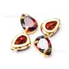 Broca de garra de circonita con forma de gota de agua de 7 x 10 mm, con base dorada, perfilada, para coser a mano, para vestido de novia, accesorios decorativos de joyería de cristal