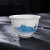 Xícaras de Chá de Porcelana Branca Feitas de Jade Gordura de Ovelha, Xícaras Individuais Pequenas de Cerâmica para Degustação de Chá, Conjunto de 6, Estilo Dehua para Receber Convidados, Novo Estilo Chinês