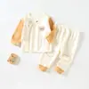 Conjunto de Dos Piezas para Bebé Recién Nacido Algodón Puro Ropa de Otoño para Bebé y Pantalones Atuendo de Monje para Recién Nacido Mes Completo Ropa de Dormir para Cuatro Estaciones Sin Costuras