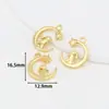 Pingente Preserva-Cor Banhado a Ouro 14K com Círculo e Caractere da Sorte Acessório para Joias Artesanais DIY Pingente Dourado da Sorte Pequeno Charme D105