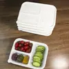 Caja de Almuerzo Desechable Biodegradable de Ácido Poliláctico con Cuatro Compartimentos para Comida Rápida para Llevar, Cajas Bento de PLA Transfronterizas al por Mayor
