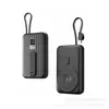 Carregador Portátil de Emergência para Moda Transfronteiriça, Capacidade de 10000mAh com Cordão Embutido, Cabo de Dados, Suporte e Conjunto de Estojo, Brinde de Exposição