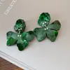 Pendientes de Resina con Flor Tachonada de Diamantes Color Plata, Pendientes Versátiles Retro Suaves y Dulces Estilo Bosque, Pendientes de Nicho de Gama Alta para Mujer