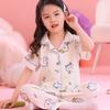 Pijamas para niñas, pantalones de verano de manga corta, finos, para niñas grandes, ropa de verano para bebés con dibujos animados, venta al por mayor