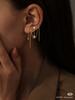 Pendientes de cadena de circonitas con incrustaciones de moda transfronteriza europea y americana con baño de oro real de latón, pendientes sencillos para damas.