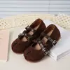 Novedad Otoño 2026 Moda Vintage Zapatos de Ballet con Tira Cruzada para Niñas, Mocasines Mary Jane de Doble Hebilla, Cómodos y Elegantes