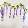 2025 Nueva Flor de Glicinia de Seda Artificial Enredadera Falsa Planta de Pared Decoración del Hogar Habitación de Boda Embellecimiento del Techo Vegetación
