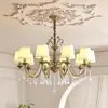 Araña de cristal de cobre puro, luz principal para sala de estar, estilo francés de mediados de siglo, lujo ligero, estilo retro americano de alta gama, 6 lámparas nuevas, otros