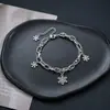 Pulseira de corda trançada colorida em aço titânio que não desbota para homens, pulseira de zircônia de luxo leve de nicho de alta qualidade para mulheres, joia ajustável