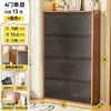 Gabinete de Zapatos Plegable Ultra Delgado para Uso Doméstico, Gabinete de Almacenamiento de Acero para Entrada, Estilo Retro, Gran Capacidad, Zapatero a Prueba de Polvo para Recibidor