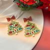 Brincos série Natal feminino comércio exterior moda quente design criativo cartoon floco de neve sino brincos brincos atacado