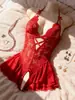 Europeo y Americano Sexy Mameluco de una Pieza Abertura en la Entrepierna Cuello Halter Tentación Transparente Apasionado Caliente Correa Interior Comercio Exterior Estilo Caliente