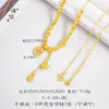 Collar con borla de danza del león de calabaza auspiciosa de oro brillante 24K resistente al color, nueva cadena para la clavícula de estilo nacional chino