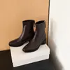 Botines Franceses de Cuadrado con Aumento de Altura de 9 cm para Mujer, Nuevo Estilo Otoño/Invierno 2026, Botines Elegantes y Simples Ajustados con Cremallera Trasera, Botas Martin