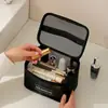 Bolsa de aseo de malla de nailon de gran capacidad, organizador de viaje, bolsa de cosméticos portátil, bolso multifuncional