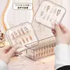 Caixa de Armazenamento para Nail Art com Tampa, Suporte de Mesa para Esmalte Vestível, Penteadeira Transparente à Prova de Poeira, Caixa de Exibição com Tampa Flip-Top de Grande Capacidade