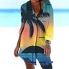 3D Mujer Fábrica de Origen Bikini Abrigo Camisa Traje de Baño Cárdigan Playa Estampado de Palmera Blusa de Playa Vacaciones