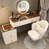 Tocador de dormitorio nórdico, mueble integrado multifuncional minimalista moderno, tocador inteligente con carga inalámbrica