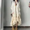 Vestido Largo de Terciopelo Estilo Bohemio Transfronterizo Encaje Espesado Falda Grande Falda de Pastel Falda Otoño e Invierno 2024