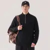 2026 Nueva Sudadera con Media Cremallera para Hombre Estilo Americano Peso Pesado Color Sólido Cuello Alto Chaqueta Casual Holgada Versátil Chaqueta de Algodón