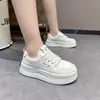 Zapatos Blancos de Suela Gruesa para Mujer, Tenis Casuales, Zapatos Versátiles Tipo Pan, Zapatos de Suela Blanda, Tenis Blancos Ligeros, Tenis Sencillos