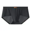 Ropa interior para hombre Huajielong de malla de color liso de seda helada al por mayor, de cintura media, talla grande, transpirable, se puede enviar directamente