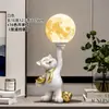 Enfeites de Mesa Gato da Sorte Luminária de Lua Sala de Estar Gabinete de TV Gabinete de Vinho Mesa de Centro Decoração de Entrada Presente de Inauguração