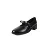 Artístico Dulce Camelia Lazo Capa Superior Piel de Vaca Mary Jane Primavera 2025 Tacón Medio Grueso Punta Redonda Cuero Genuino Zapatos de Una Capa para Mujer