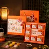 Caja de Regalo de Pasteles de Luna del Festival de Mediados de Otoño 2026 con 68 Piezas, Pasteles de Luna con Relleno Fluido, Nuevo Empaque de Regalo de Alta Gama, Caja Vacía en Stock