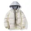 Ropa nueva de pareja de dos piezas falsas con capucha acolchada de algodón ropa pan marca de moda para hombre gorro de punto moda dos piezas falsas outlet de fábrica