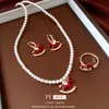 Brincos e Colar de Pônei com Zircônia Estilo Chinês, Nova Corrente de Suéter Ano do Zodíaco Estilo Chinês, Conjunto de Joias Exquisito de Luxo Leve de Alta Qualidade