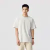 Camiseta de Manga Corta con Rayas Verticales Texturizadas y Cuello Redondo, Estilo Nuevo Verano 2026 para Hombre en Algodón Color Caqui
