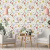 Pegatina de Pared Floral Romántica Autoadhesiva Papel Tapiz Resistente a la Humedad y al Moho Ecológico Lujo Ligero Decorativa para Pared de Dormitorio Armario Renovación