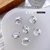 Arte de Unha Cor Transparente Pilha de Açúcar Cristalizado Joias de Diamante Cristal Transparente Ovo de Pombo Quadrado Longo Ângulo Reto Acabamento Rosa Bola de Diamante para Unha