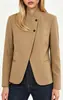 Nuevo comercio exterior transfronterizo estilo europeo y americano elegante para ir al trabajo cuello alto diseño de botones diagonales simple blazer corto de alta gama