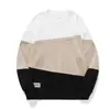 Sudadera Pesada Estilo Retro Americano Jerryeno para Hombre Primavera Holgada Marca de Moda Camiseta de Manga Larga con Combinación de Colores Primavera y Otoño Tops de Moda para Hombre
