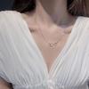 Suave ~ Collar de Tulipán para Mujer Diseño de Nicho ins Nuevo Estilo Lujo Ligero Alto Sentido Acero de Titanio Cadena para Clavícula de Novia para Mujeres