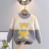 Suéter masculino outono e inverno 2023 novo moderno masculino espessado infantil desenho animado lã topo moda