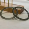 Pulseira de ágata natural tinta de gelo cinza calcedônia yuanshan daiqing lago verde verde barra redonda beleza pulseira tilintante