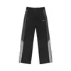 Calça de moletom listrada estilo americano, nova coleção de outono, corte solto, tecido fluido, design color-block, versátil para esportes e uso casual